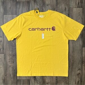 Carhartt Loose Fit Heavyweight Logo T-Shirt Men's Size XL Yellow